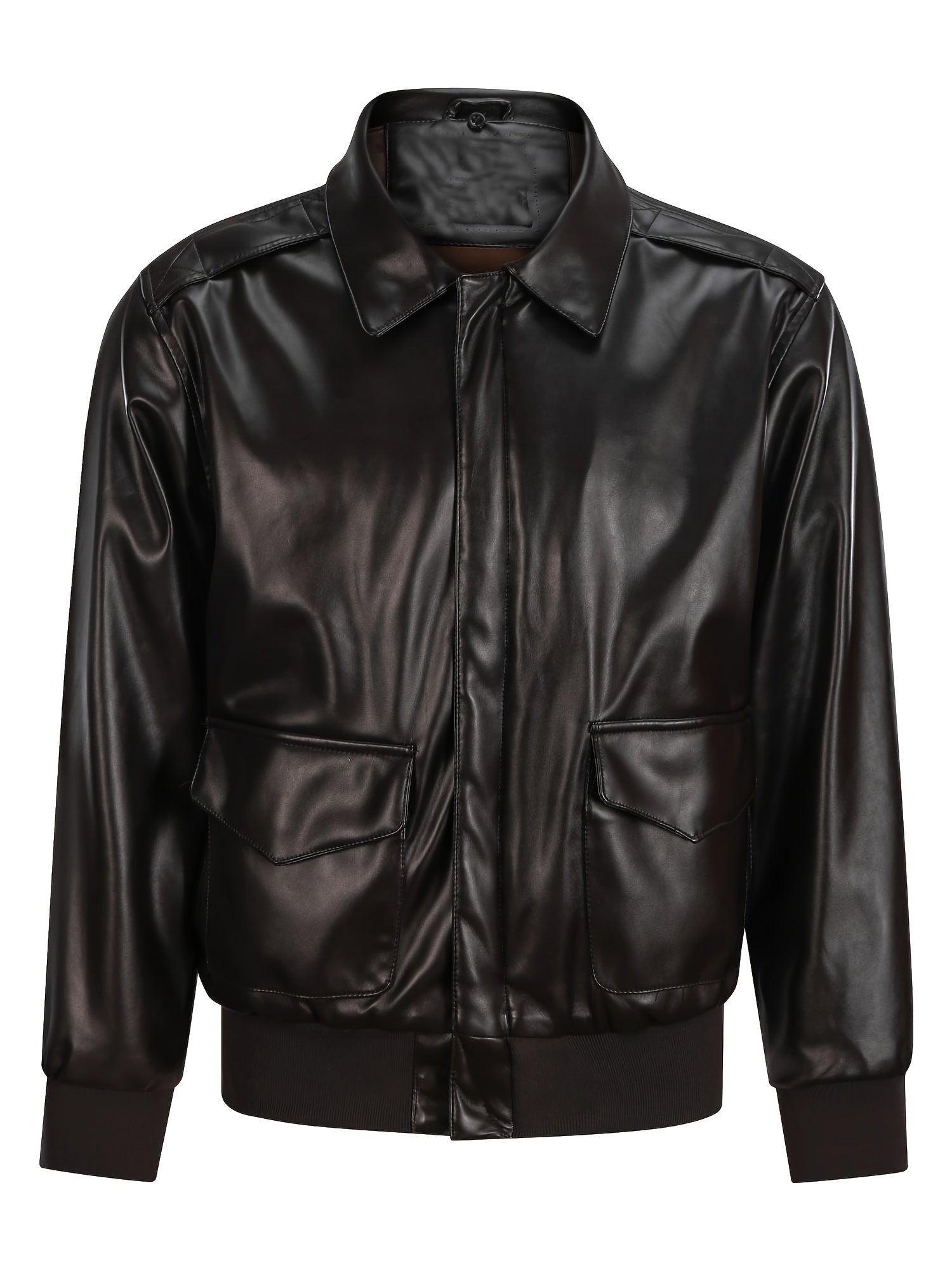 Men's Vintage PU Leather Jacket Warm Winter Motorcycle Coat
