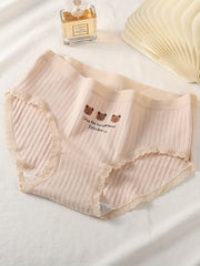 5pcs Cartoon Bear Pattern Triangle Panties for Girls 95% Cotton Underwear