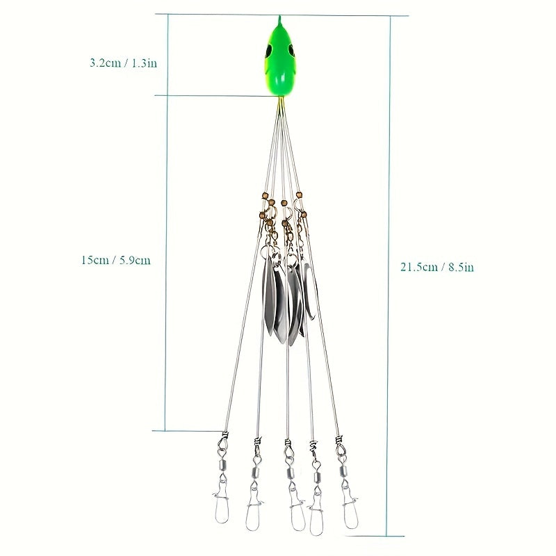 4pcs ABS Fishing Baits Sequin Five Claw for Umbrella Rigs