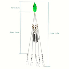 4pcs ABS Fishing Baits Sequin Five Claw for Umbrella Rigs