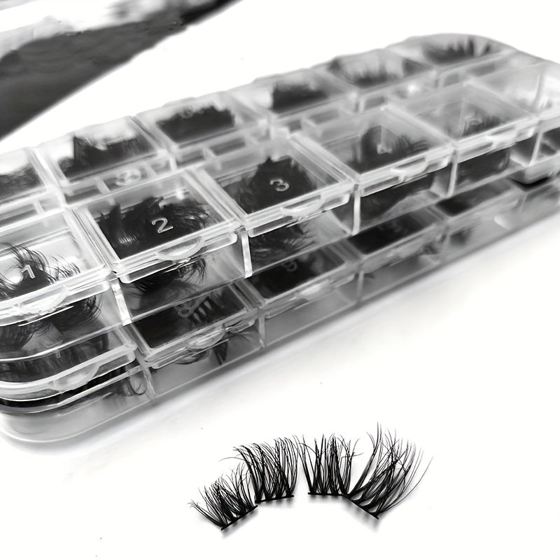 DIY C D Curl Thick False Lashes Cluster Fan Volume Makeup