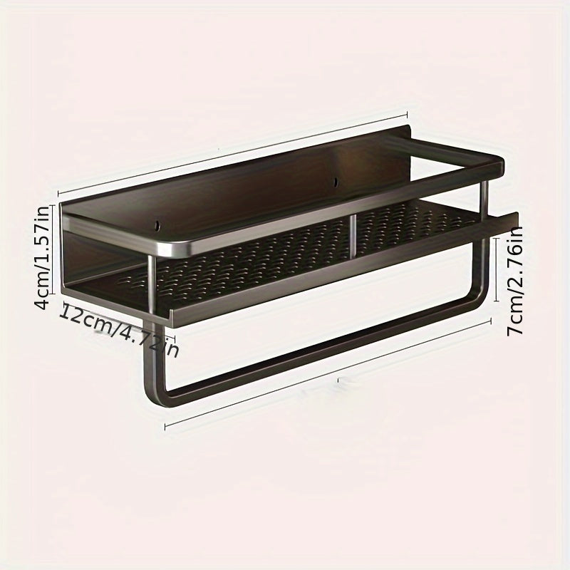 Wall Mounted Bathroom Storage Shelf with Makeup Rack Shampoo Holder