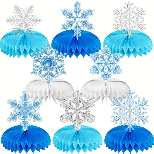 Snowflake Birthday Tabletop Decoration Honeycomb Set