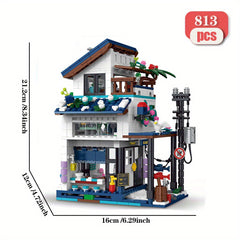 3 in 1 Seaside Villa Building Block Set 813pcs Home Decoration