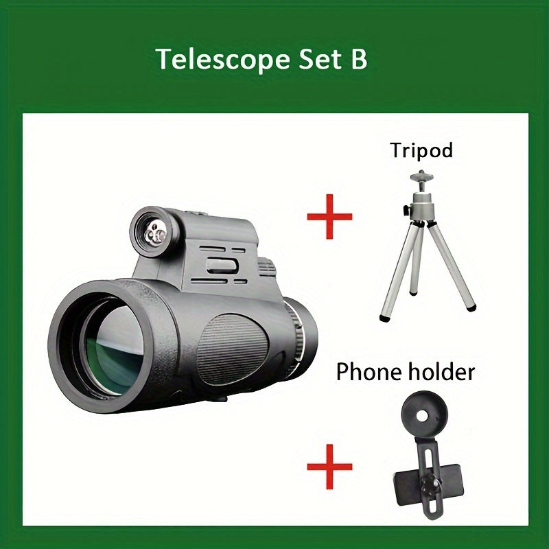 12x50 HD Monocular Telescope BAK4 Prism Camping Mountaineering Hiking
