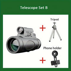 12x50 HD Monocular Telescope BAK4 Prism Camping Mountaineering Hiking