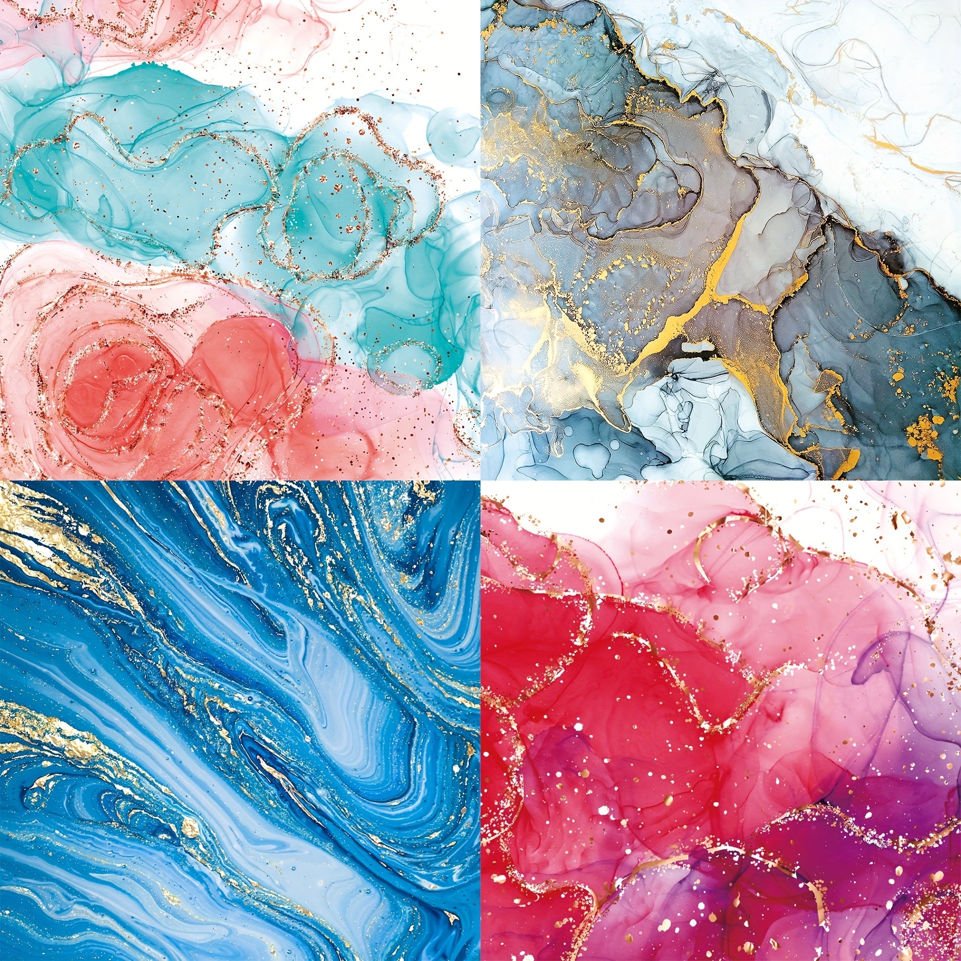 24 Sheets 6x6 Glittery Printing Paper for DIY Scrapbooking Gift Wrapping