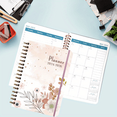 A5 Floral Style Monthly Planner 2026-2028 Spiral Bound
