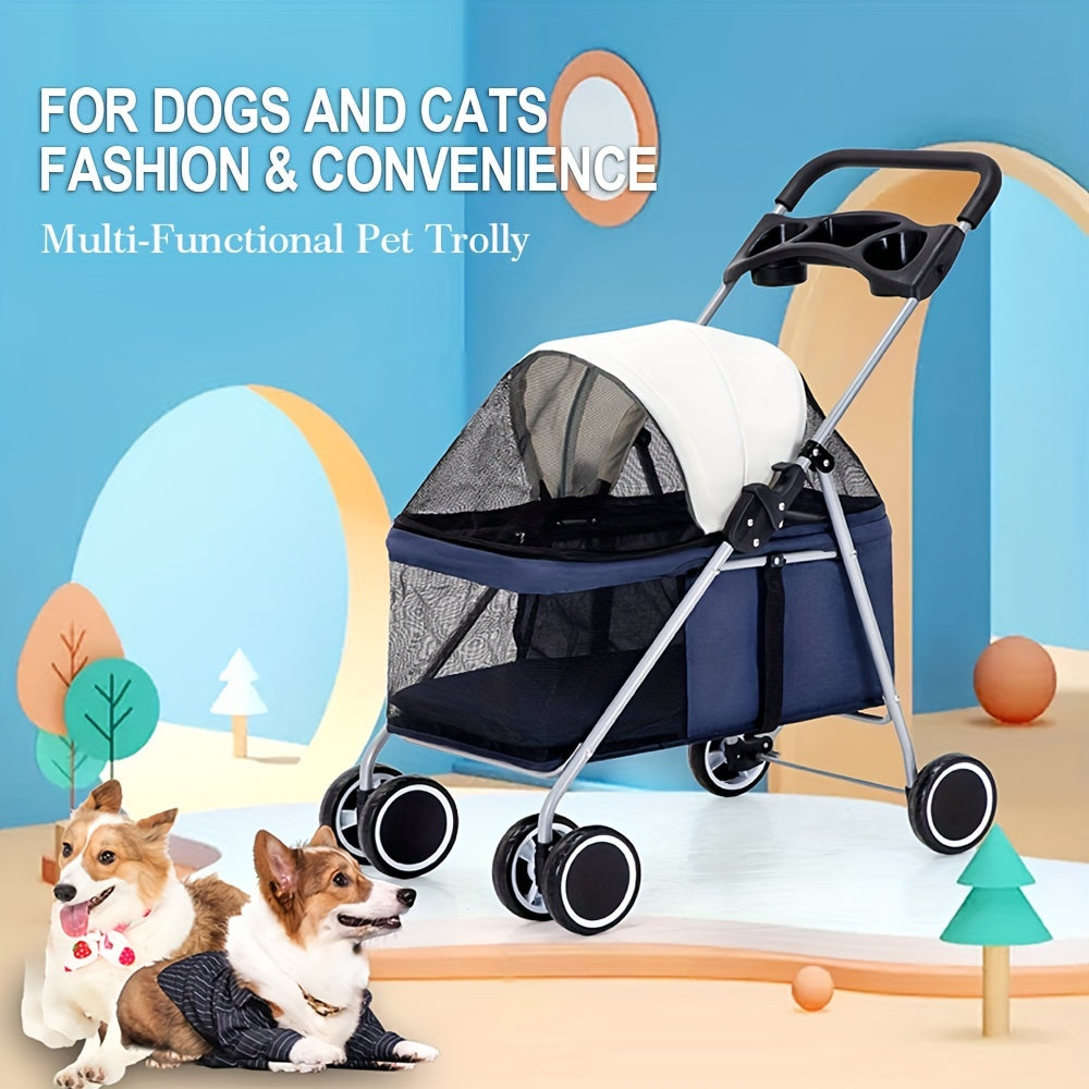 Portable Outdoor Dog Stroller For Small & Medium Pets