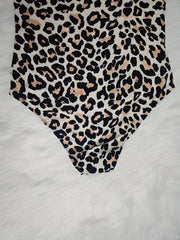  Sexy Leopard Print Halter Neck One Piece Swimsuit