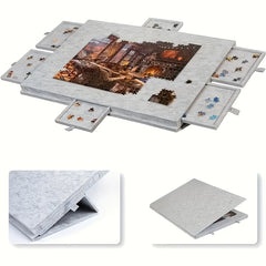 6 in 1 Puzzle Table with Built-in Stand & 6 Drawers