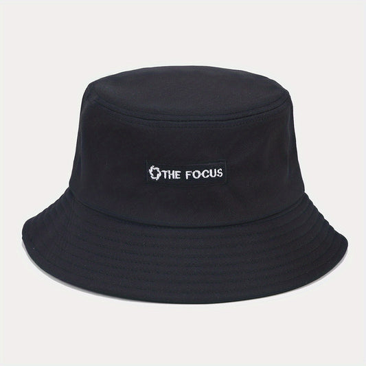 Letter Embroidery Bucket Hat Unisex Sun Protection Basin Hat