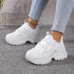 Women's Preppy Heighten Chunky Sneakers Non Slip Casual Running Shoes