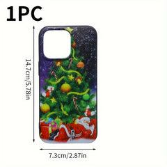 Christmas Tree & Santa Print Drop Proof Phone Case For iPhone Xs Xr