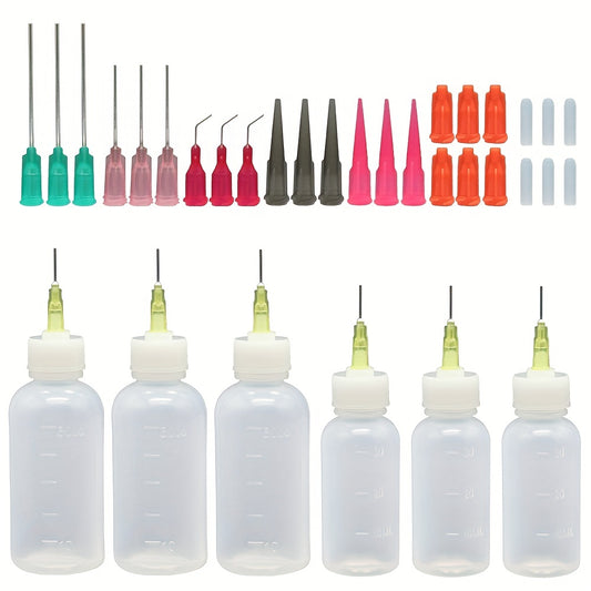 6pcs 30ml 50ml Needle Glue Squeeze Bottle Fine Tip Liquid Acrylic Pa