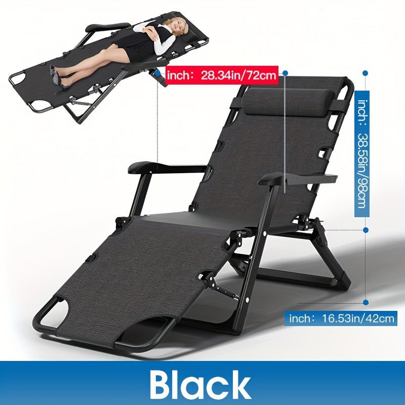 SUOLE Outdoor Folding Lounge Chairs 2 In 1 Bed for Office Nap Camping Beach