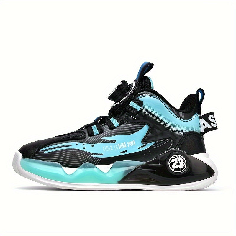Boys' Basketball Shoes Rotating Buckle Non Slip Sneakers