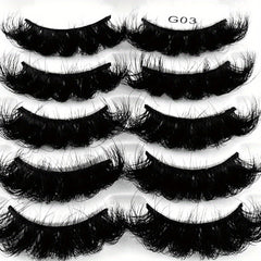 5 Pairs Fluffy Mink Lashes Thick Long Faux Eyelashes