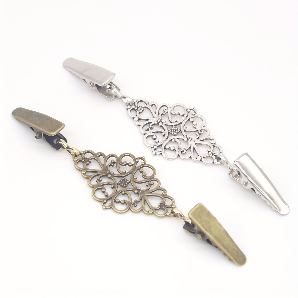 Retro Cardigan Clip Cape Shawl Sweater Collar Duck Clip Hollow Brooch Pin