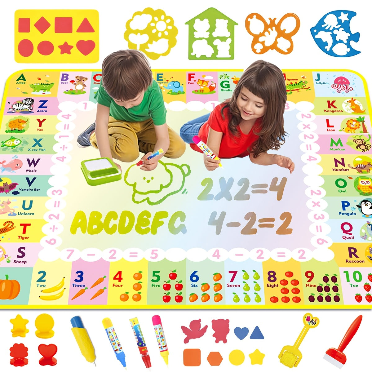 Vibrant Water Doodle Mat Educational Drawing Toy