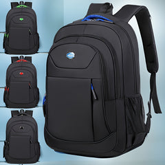 Durable Solid Colour Backpack with Multiple Zippers and Adjustable Straps