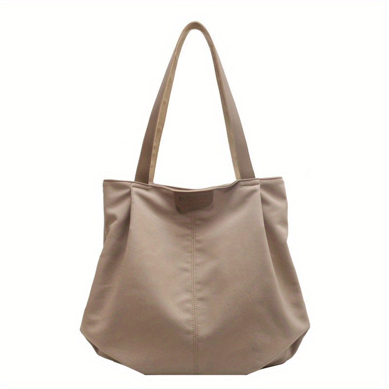 Large Canvas Tote Bag with Zipper, Versatile Shoulder Bag