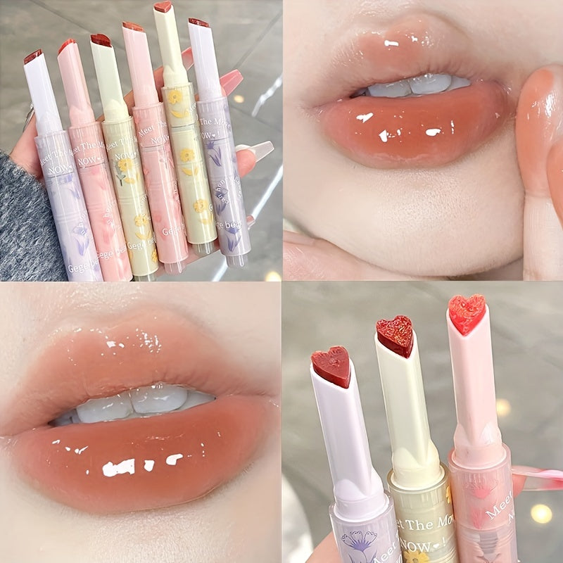 Small Flower Clear Lip Glaze Love Jelly Mirror Lipstick