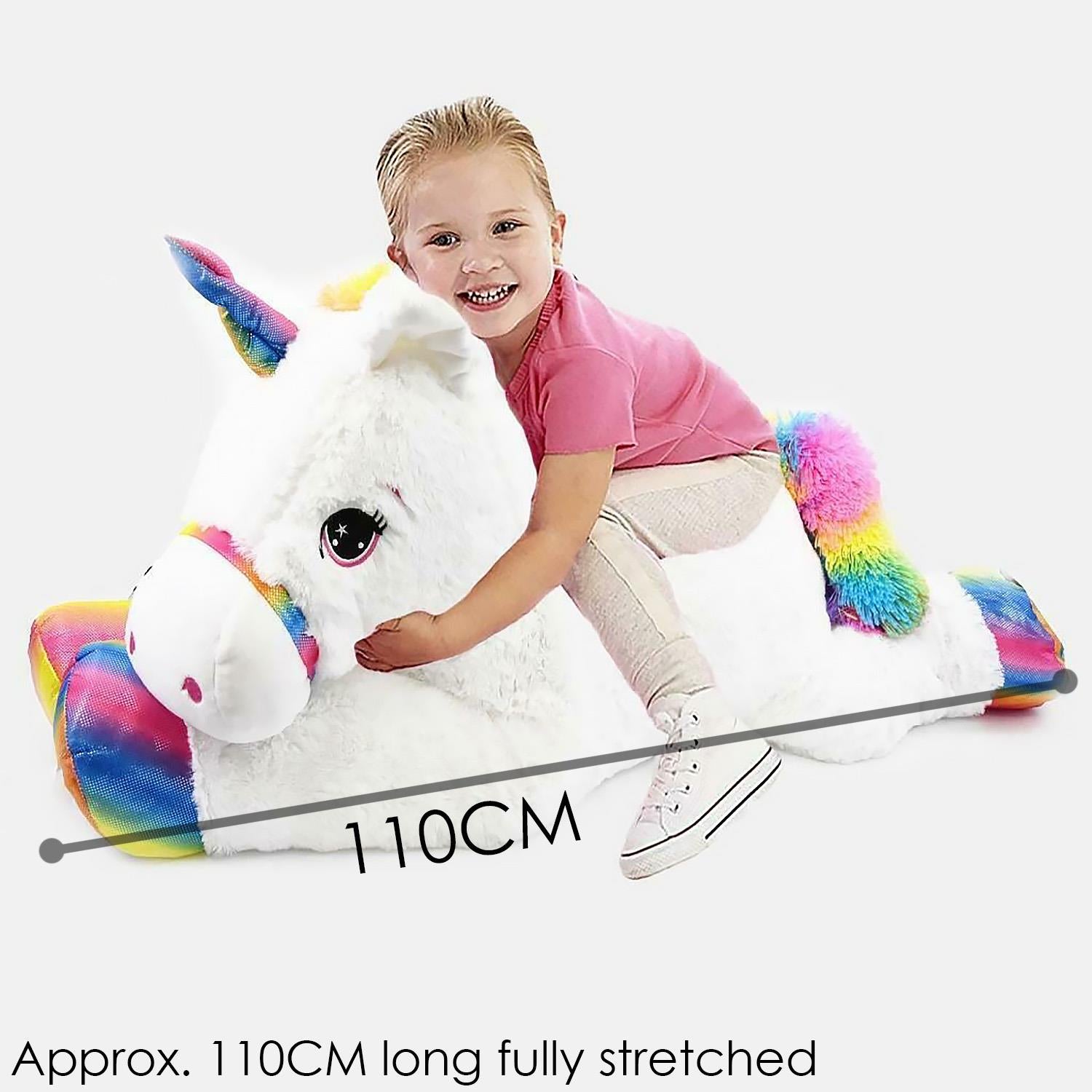 Large Plush Unicorn Giant Teddy Stuffed Lying Horse Soft Cuddly Toy