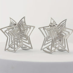 2pcs Silvery Star Shaped Hair Claw Metal Rhinestone Holder