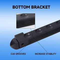 Wood Pool Cue Holder with Metal Clip for 6 Clubs