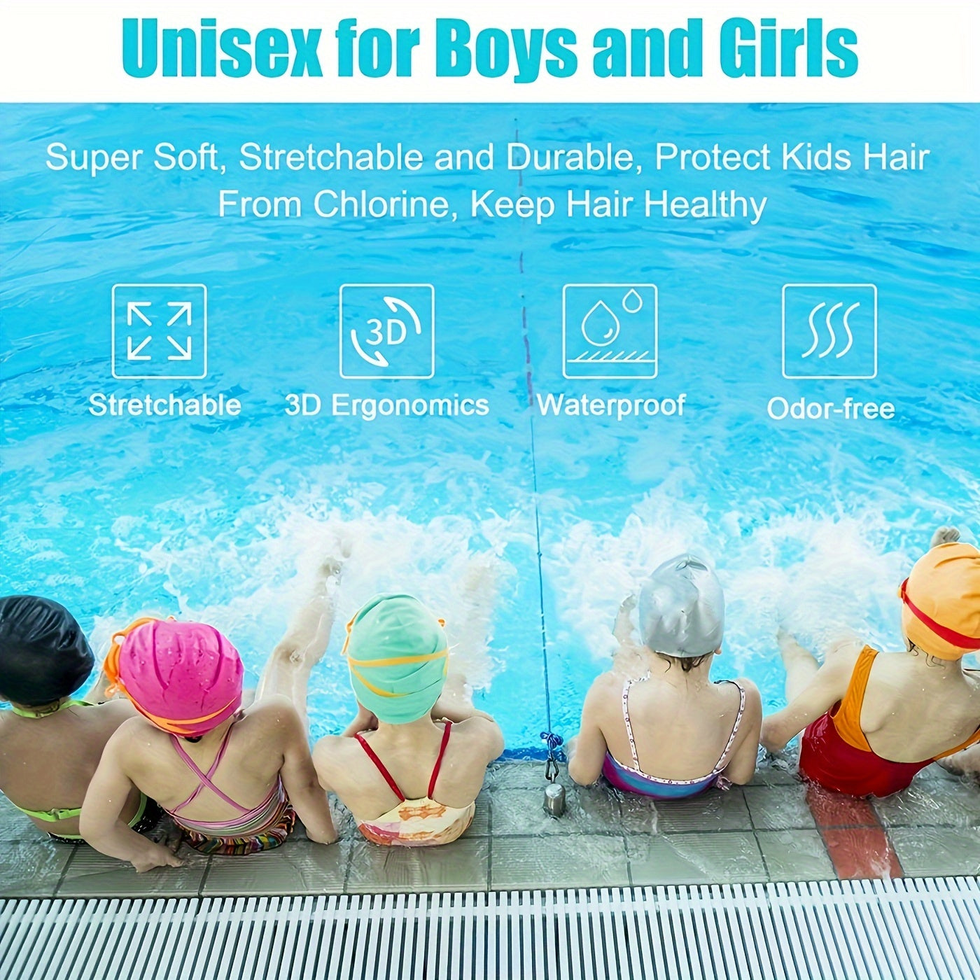Silicone Swimming Cap Unisex Swim Bath Hats Ear Protection