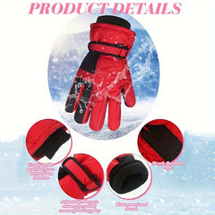 Kids Winter Snow Gloves Waterproof Windproof Warm Gloves