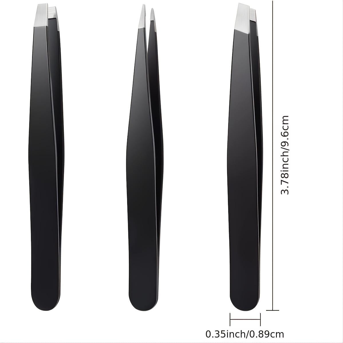 3pcs Stainless Steel Eyebrow Tweezers Set for Hair Removal