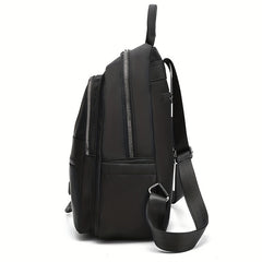 Nylon Backpack Zipper Front Travel Daypack Casual Student Schoolbag