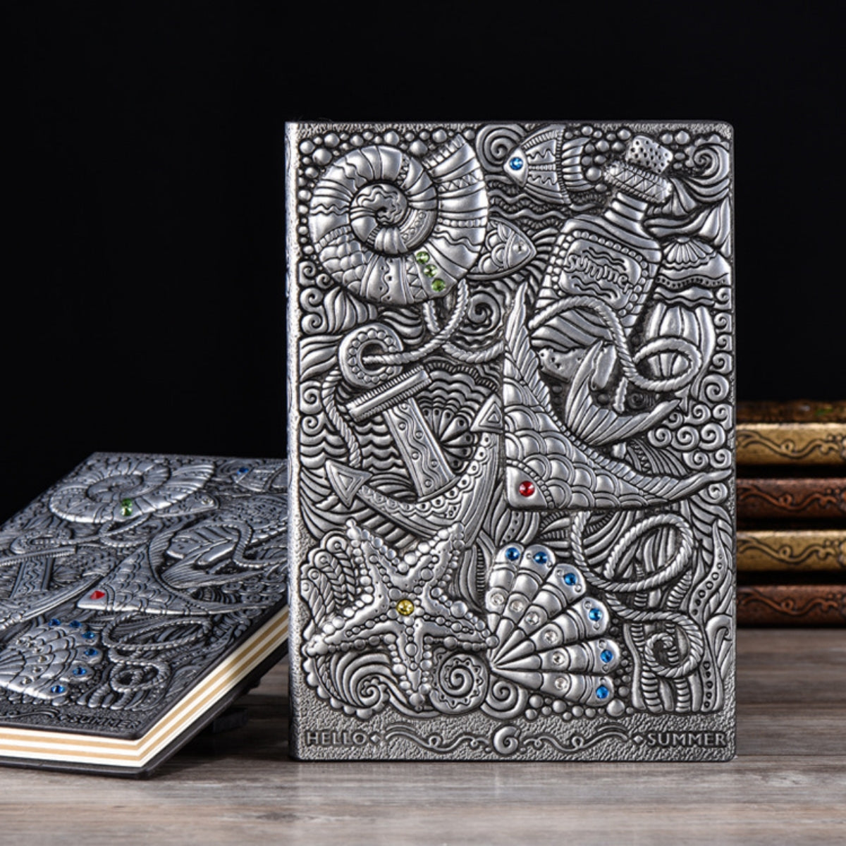 Retro Embossed A5 Underwater Creatures Diary