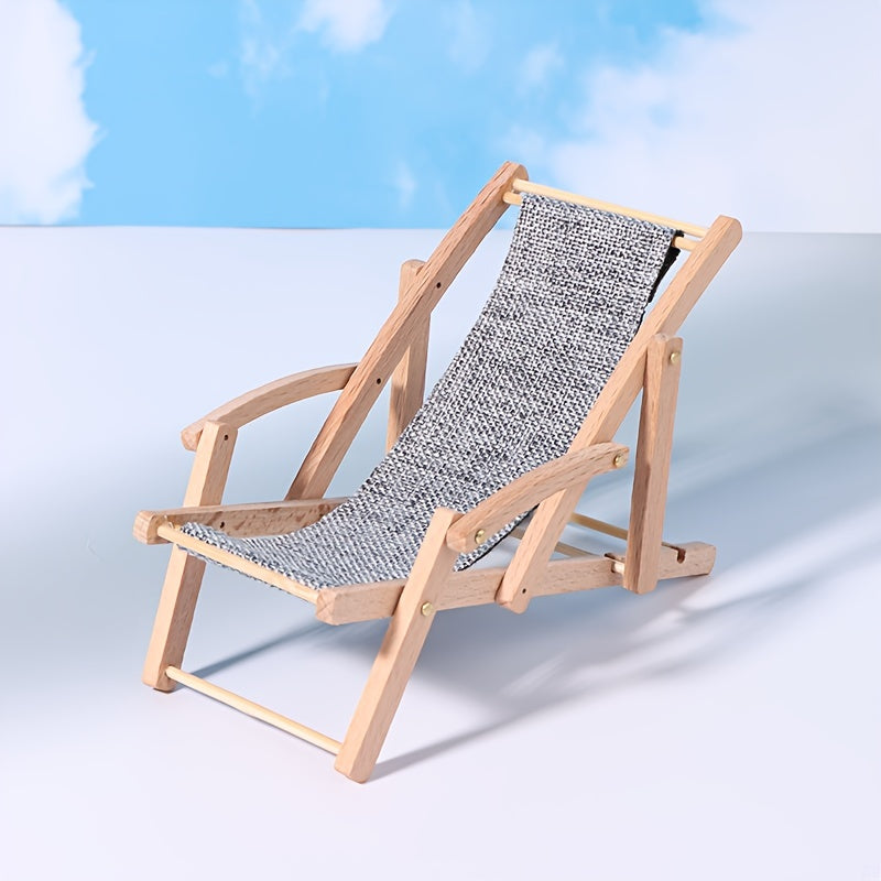 1:12 Dollhouse Beach Chair Deck Chair Model Living Scene Decor Toy