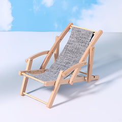 1:12 Dollhouse Beach Chair Deck Chair Model Living Scene Decor Toy