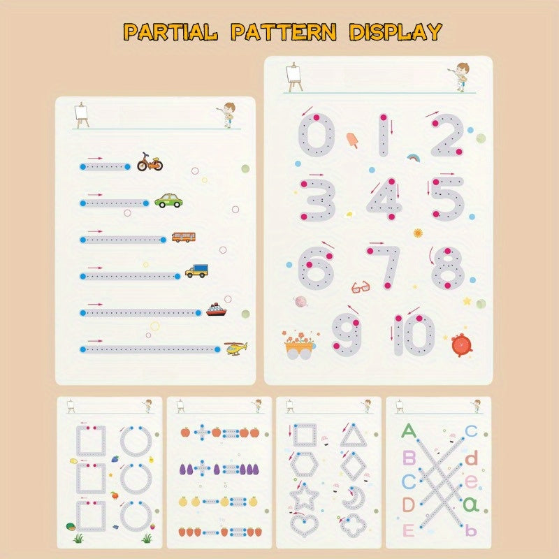 Cartoon Themed 32-Page Pen Control Training Kit for Kids