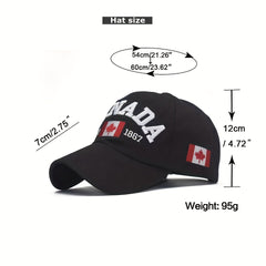 Embroidery Canada Letter Print Casual Baseball Cap Men's Peaked Cap