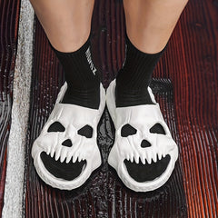Men's Skull Print Slip On Slides Unisex Casual Anti-Skid Slippers
