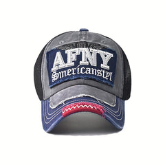 AFNY Letter Mesh Baseball Cap Vintage Sports Hat Summer Visor