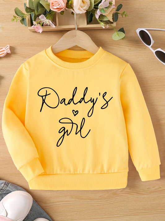 DADDY'S GIRL Letter Print Girls Casual Pullover Sweatshirt