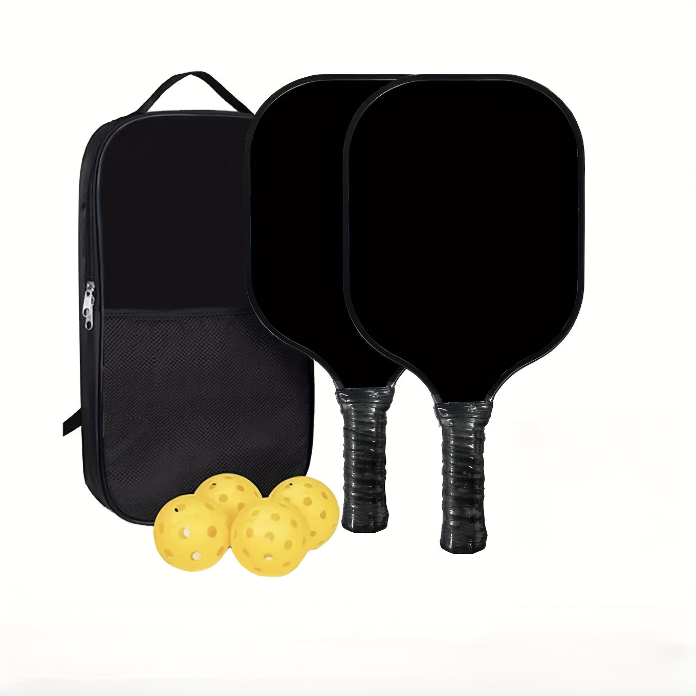 Fiberglass Pickleball Set with 2 Rackets, 4 Balls, Bag