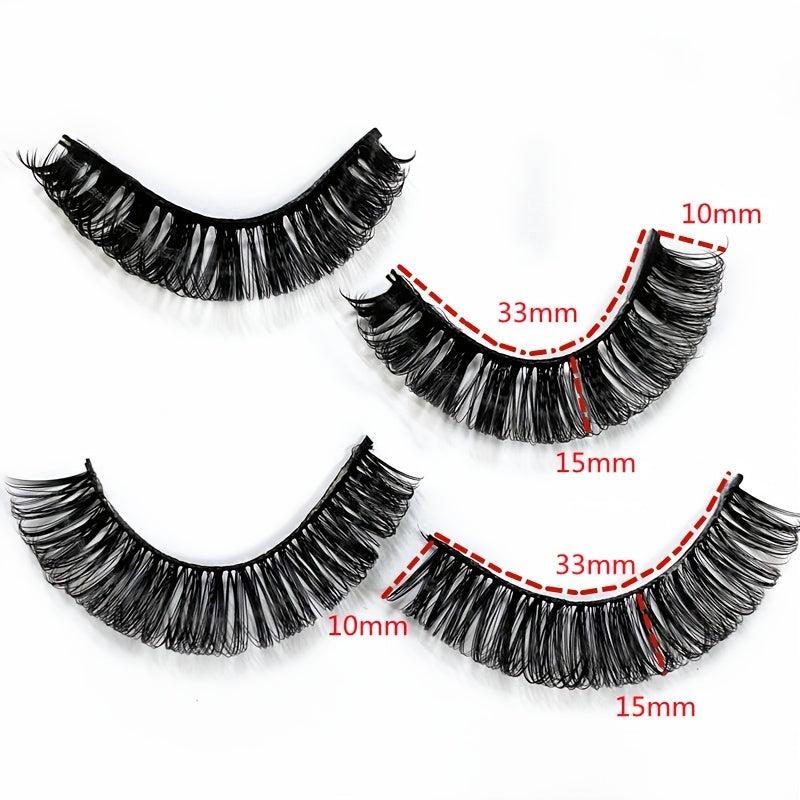 14 Pairs 15mm Short Natural Lash Curl Reusable Fluffy Strip Lashes