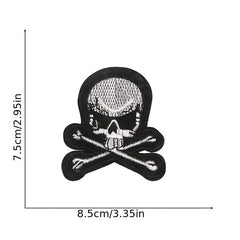 9pcs Skull Iron On Patches Sew On Embroidered Applique Repair Patch DIY Crafts