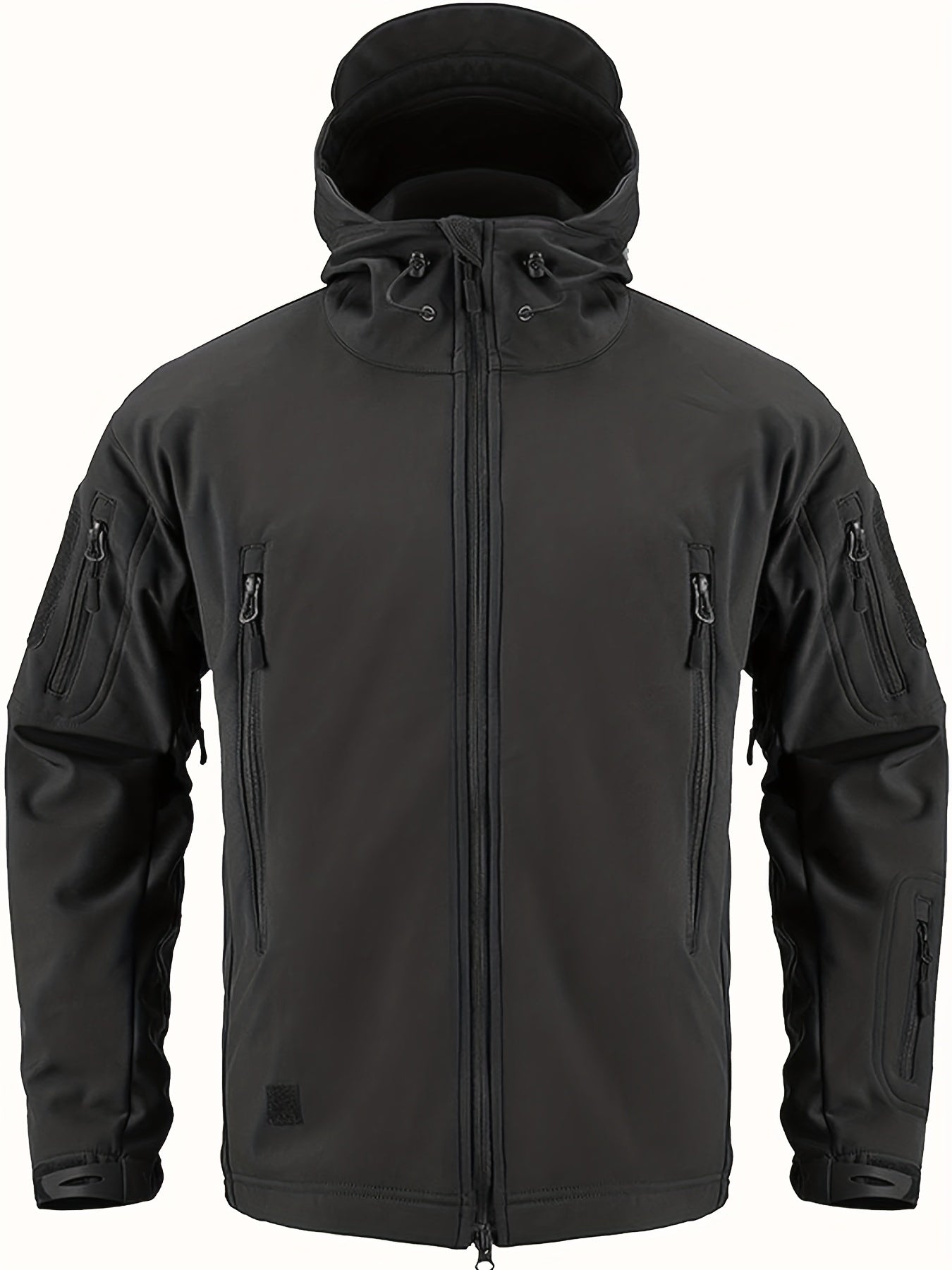 Men's Waterproof Hooded Tactical Jacket Windproof Warm Zip Pocket Jacket