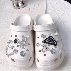 13pcs Shoe Decorations Bear Diamond Triangle Pearl for Kids