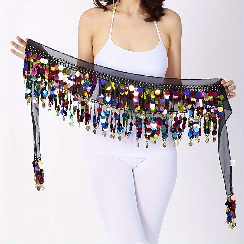 Sequin Belly Dance Hip Cover Skirt