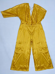  Sexy Jumpsuit Women's Plus Solid Satin Batwing Sleeve V Neck