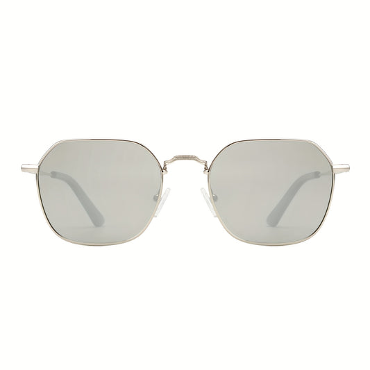 OUWEN Polarized Hexagon Square Sunglasses Small Polygon Aviators